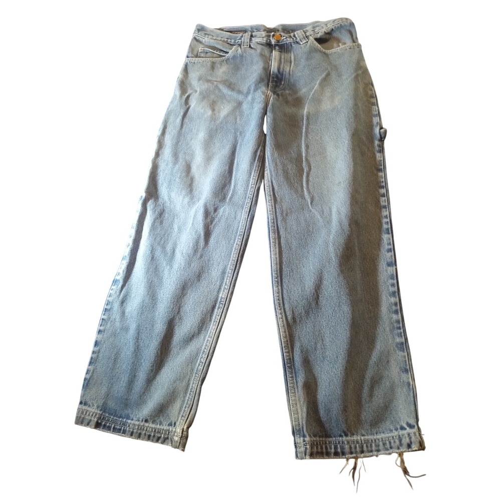 Akademiks Vintage Y2K Carpenter Jeans Wide Leg Denim Blue Baggy Mens 36